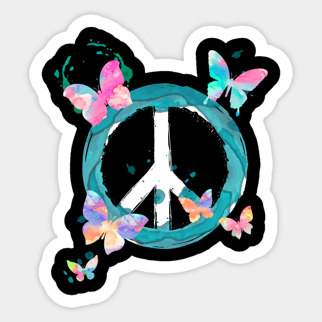 Butterfly Peace Sign Peace Symbol Sticker Teepublic 